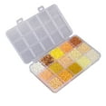thumbnail image 4 of Glass Seed Beads 15 Compartments Sorted Storage Plastic Box Packaging Jewelry Making Beads for DIY Handicraft Projects Yellow, 4 of 14