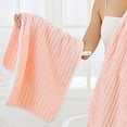 thumbnail image 4 of Velvet Flannel Towel Striped Design Super Soft Absorbent for Face Bath Home and Travel, Multicolor, 4 of 7