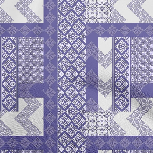 oneOone Cotton Cambric Violet Fabric Block Fabric For Sewing Printed Craft Fabric By The Yard 56 Inch Wide