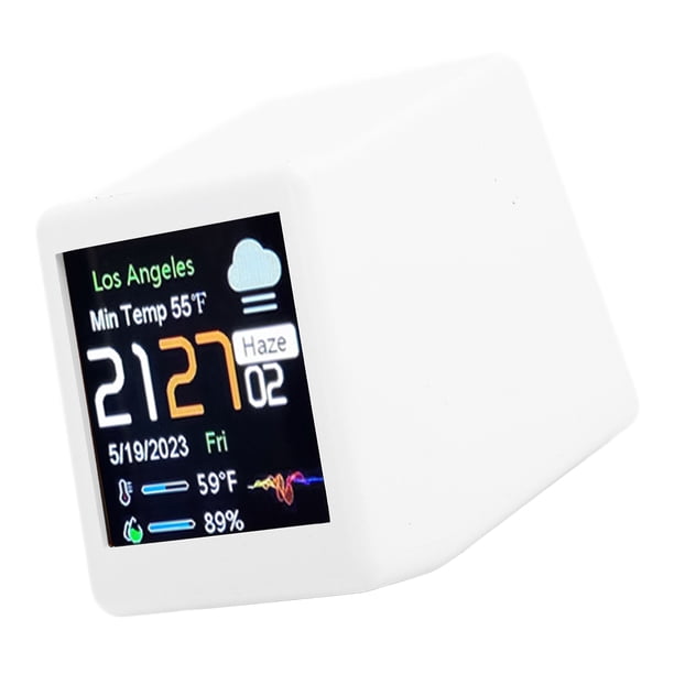 Estación Meteorológica, Reloj Electrónico De Red WiFi Con Pantalla Digital, Calendario, Temperatura Para El Hogar, Termómetro Inalámbrico Para Interiores Y Exteriores, Reloj