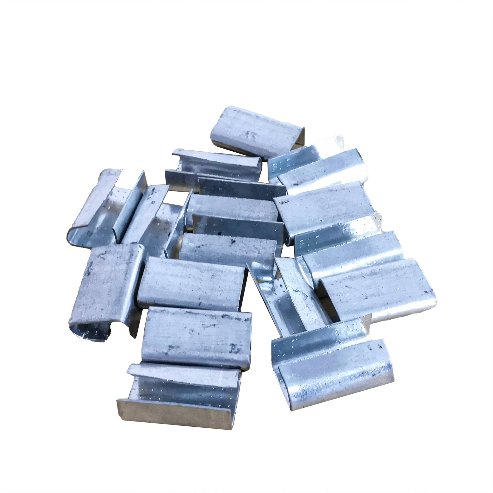 FixtureDisplays® Open (Snap-On) Seals For 1/2" Strap Width Steel Poly Strapping (Pack Of 100) – Superior Holding Power – Sturdy Metal Clips For Securing Heavy Packaging And Pallet Banding 14435