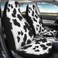 thumbnail image 4 of XYZCANDO Stretchy Car Front Seat Covers Truck Auto Sedan, Comfortable Waterproof Car Seat Covers 2 Pack Polyester Fabric Cow-Patterned, 4 of 10