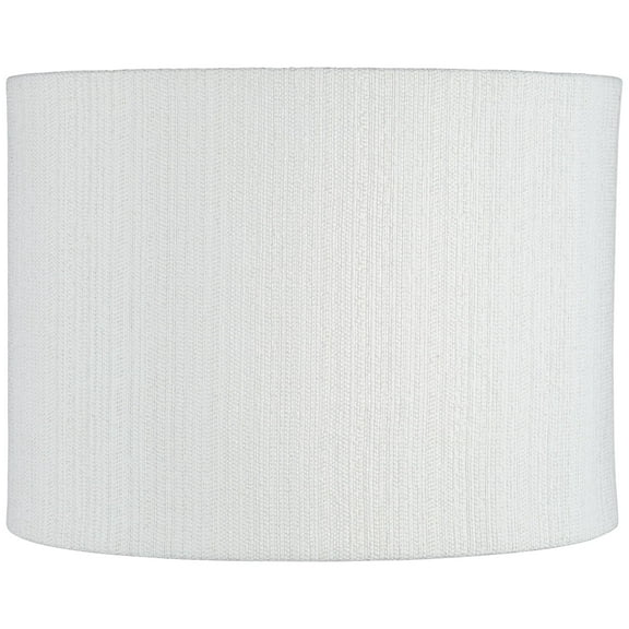 Springcrest White Plastic Weave Medium Drum Lamp Shade 15" Top x 15" Bottom x 11" High (Spider) Replacement with Harp and Finial
