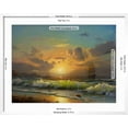 thumbnail image 5 of Art.com Sailboat Against A Background Of Sea Sunset, Oil Painting Art Print by Lilun, White Frame Wall Art, 29" x 23", 5 of 5