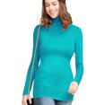 thumbnail image 3 of Made by Johnny Women's Long Sleeve Ribbed Turtleneck Pullover Sweater XL JADE, 3 of 6