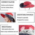 thumbnail image 4 of Bucket Hat Quick Drying Packable Wide Brim Breathable Foldable Sunshade Sun Ponytail Cap With Chin Strap, 4 of 6