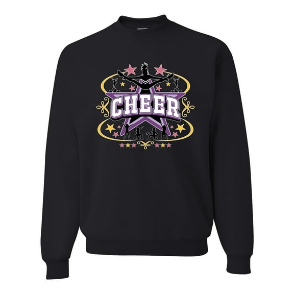 Wild Bobby Cheerleading All Stars Girl Sports Unisex Crewneck Graphic Sweatshirt, Black, Small