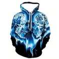 thumbnail image 3 of 2025 New Halloween Skull Men's Pullover 3D Printing Couple Sweater Loose Sports Hooded Halloween, 3 of 5