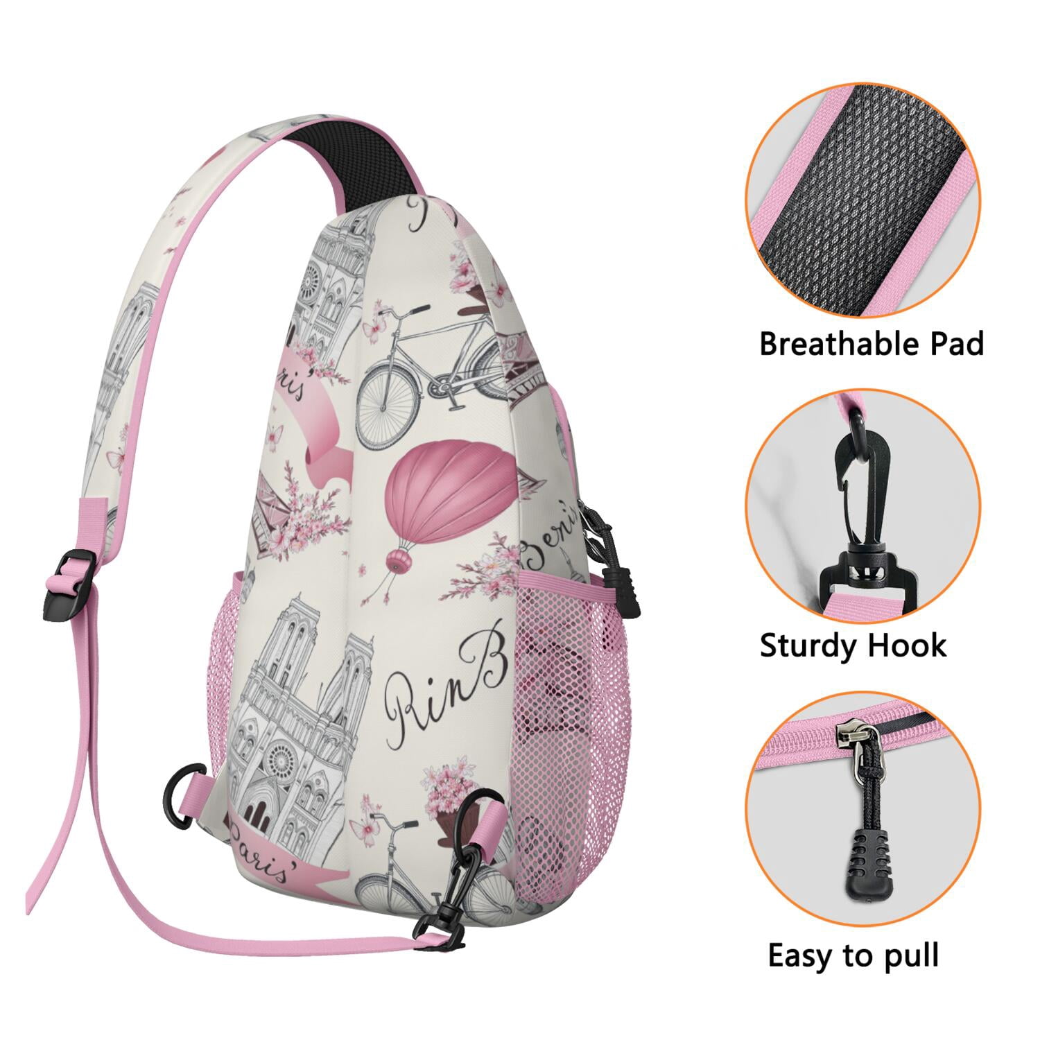 Sling Bag Paris Travel Sling Bag Travel Bag Hiking Bag for Men Women