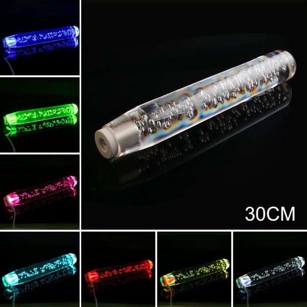 Luz LED RGB Shift Knob Stick Crystal Transparente Bubble Gear