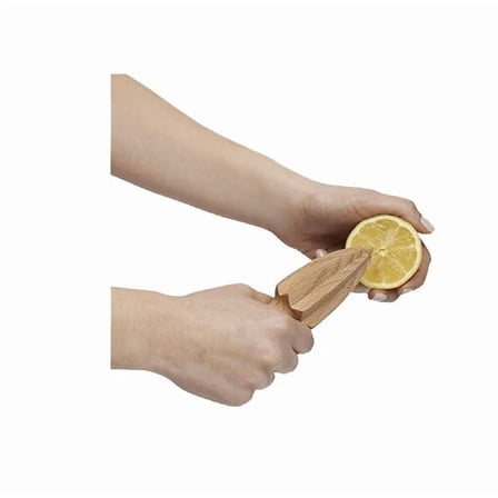 2Pc Wooden Lemon Lime Squeezer Juicer Fruit Citrus Press Hand Reamer Tool New