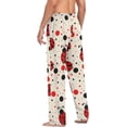thumbnail image 5 of Men's Pajama Pants with Pockets Sleepwear Lounge Pants Stretch Casual Black Red Ladybird Polka Dot, 5 of 6