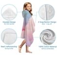 thumbnail image 7 of Pastel Rainbow Clouds Hooded Bath Towel，50"x30" for Ages 3 To 12 Kids, Quick Dry Lightweight Soft Microfiber Hood Beach Towel Cover Up for Kids, 7 of 7