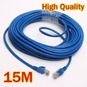 50FT 15M CAT5 CAT5E Ethernet RJ45 Lan Cable Cord Wire Male Connector
