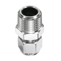 Uxcell Compression Fitting 10mm OD x 1/2" NPT Male Stainless Steel Coupler Adapter