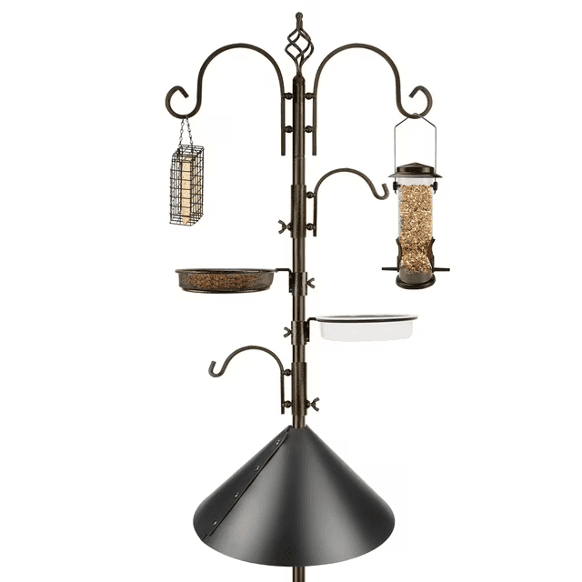 Urban Deco Mangeoires pour Oiseaux Station d'Alimentation Kit d'Alimentation pour Oiseaux Poteau d'Alimentation pour Oiseaux Mangeoire pour Oiseaux Sauvages Kit Suspendu avec Garde-Écureuil