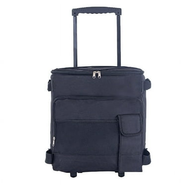 Rolling Cooler, HDJ 43L Large Leakproof Soft Cooler Bag with Wheels and Handle for Beach Camping Patio Travel Outdoor, Black