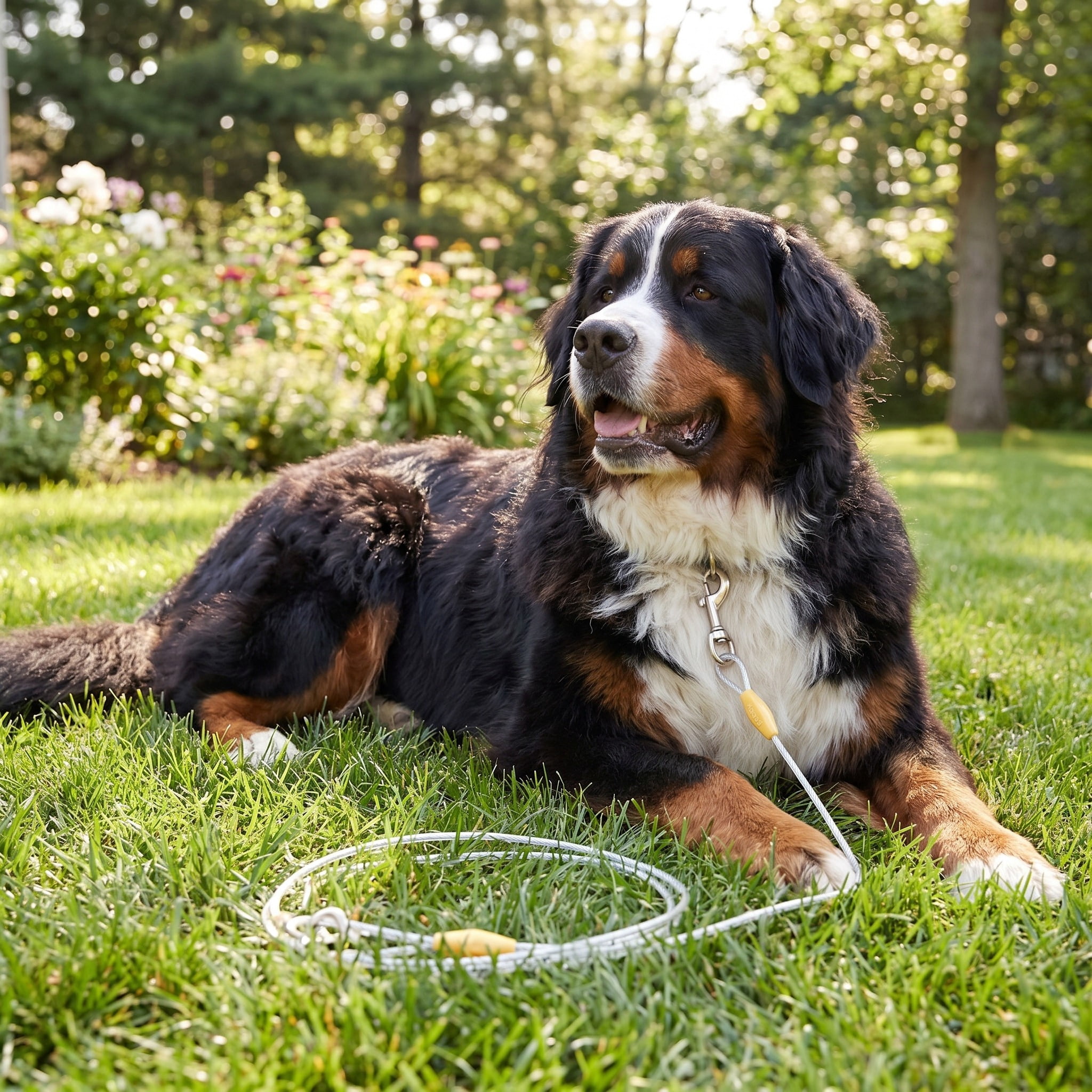 (6 pack) Vibrant Life Reflective Vinyl-Covered Tie-Out Cable for Dogs, XL, 30'