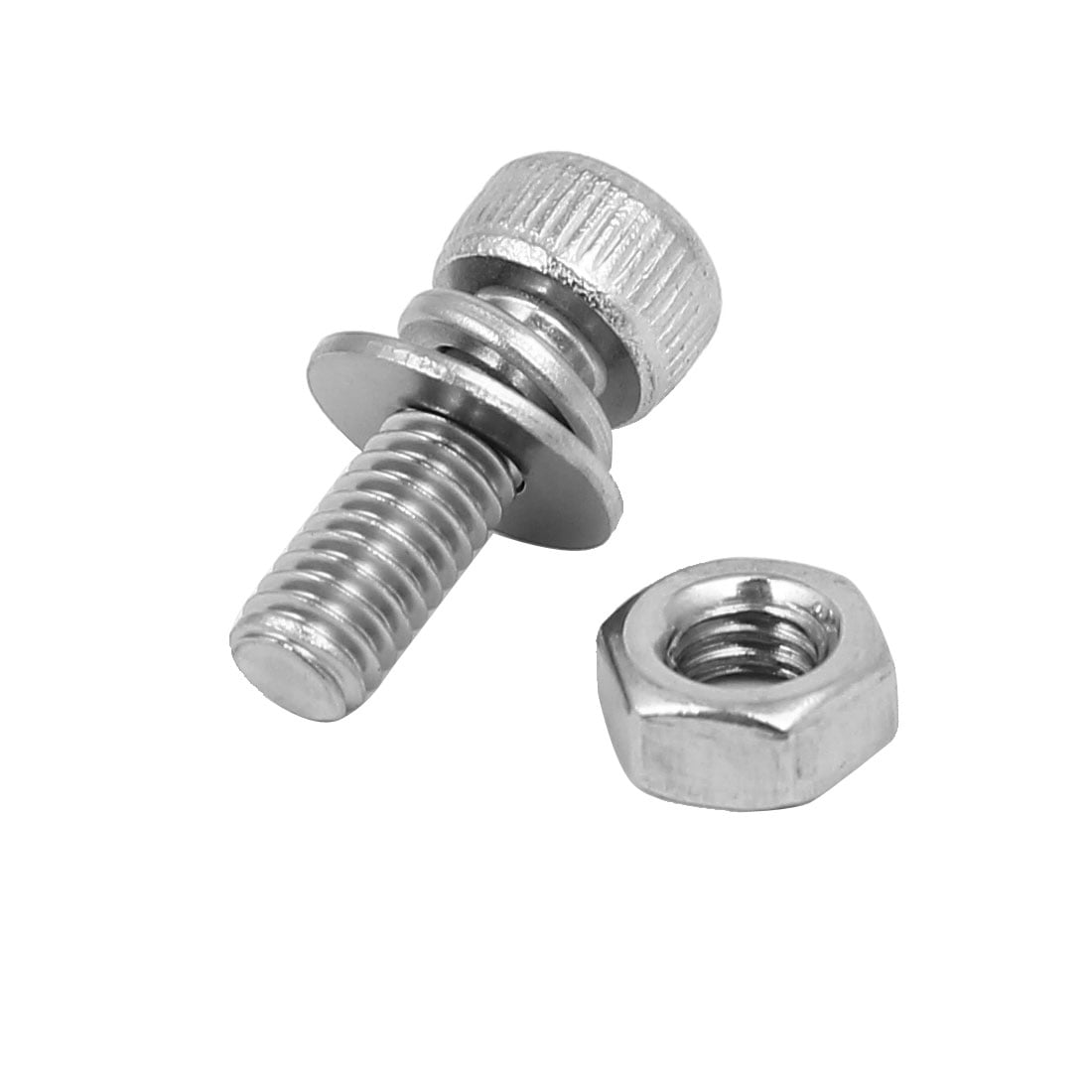 M4 x 12mm 304 stainless steel hex socket head cap screws nuts w washers 