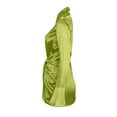 thumbnail image 5 of IROINNID Semi Formal Dress for Women Long Sleeve Wrap Dress V-Neck Solid Color Show Waist Hollow Out Buttocks Short Dress,Green, 5 of 6