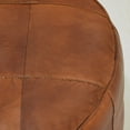 thumbnail image 6 of Handmade Eco-Friendly Geometric Leather Pouf Cognac Color Round 14" x 14" x 14" Pouf For Living Room, Bedroom Seating, Patio WABBBACPF39SC51B, 6 of 9