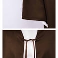 thumbnail image 5 of UTSJKR Mens Hooded Wizard Robe Cloak, Drawstring Neck Mid‑Long Outer Coat, Open Front Loose Robe for Medieval Cosplay Halloween Party Dress‑Up Outfit Coffee XXL, 5 of 5