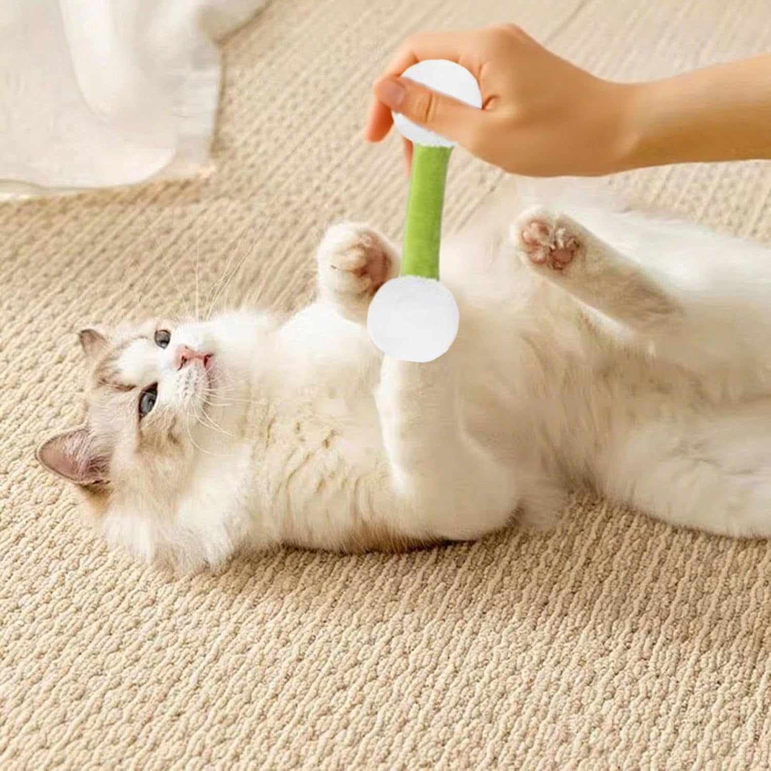 Catnip Kicker Toys Set Of 6, Soft Plush Interactive Chew Sticks For Cats Teething Play