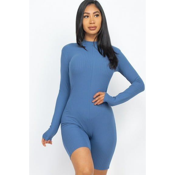 Ribbed Knit Romper M
