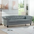thumbnail image 2 of 3 Seater Chesterfield Faux Leather Sofa, Button Tufted Couch With Nailhead Trim Rolled Arms for Living Room Office, 2 of 16