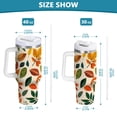 thumbnail image 6 of Yayeee 40oz Stainless Steel Tumbler with Straw and Handle Double-Wall Insulated Travel Water Bottle, Beige Retro Leaves, 6 of 8