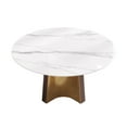thumbnail image 5 of LovingAHome 53'' Round Faux Marble Dining Table for 6, White Sintered Stone Top with Gold Pedestal, 5 of 7