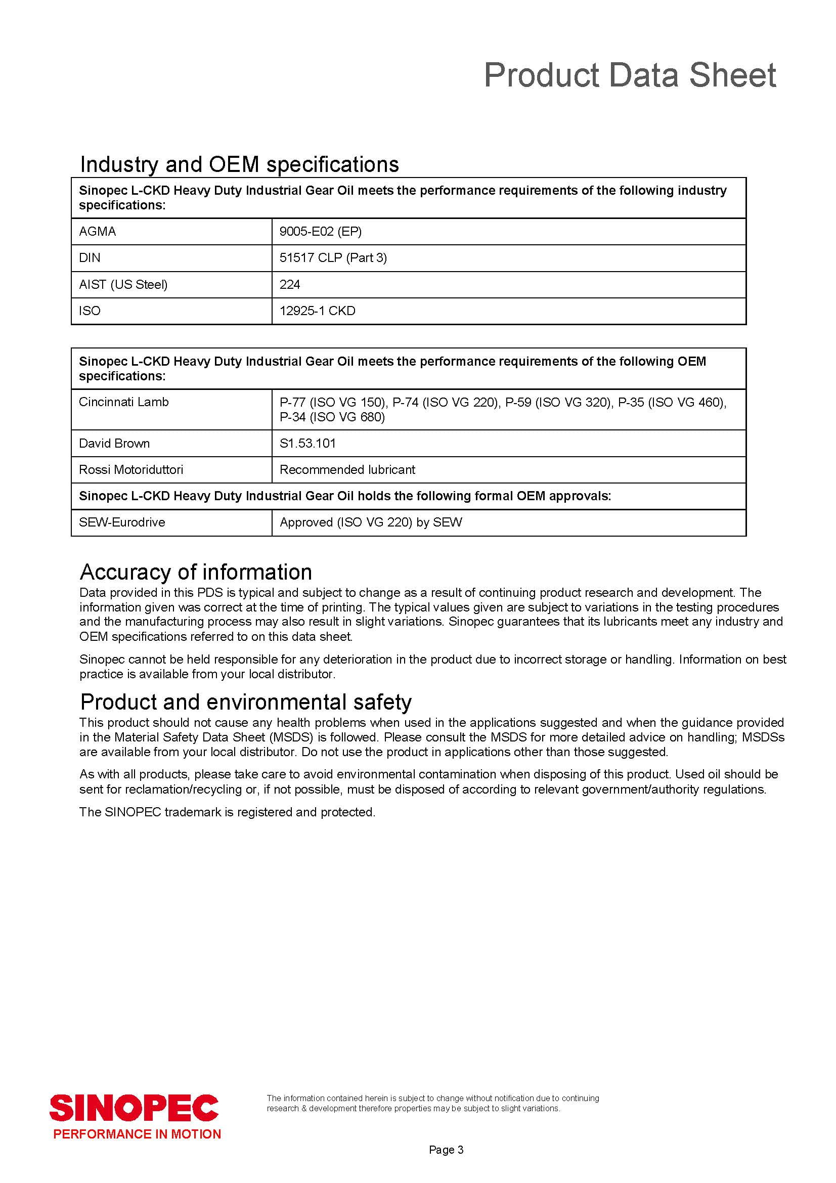 Sinopec Heavy Duty Industrial EP Gear Oil ISO 220 Gallon