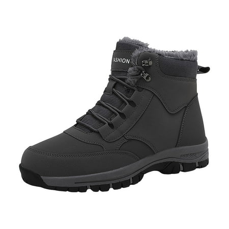 VMESZQFG Womens Booties Shoes Wide Winter Boots for Women Same Velvet Warm Slip Fashionable Snow Boots For Men And Women Winter Boots Heels for Women Gray