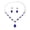 Blue, variant on 2Pcs/Set Elegant Bridal Jewelry Set Waterdrop Shape Stunning Rhinestones Necklace Dangle Earrings Set