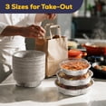 thumbnail image 6 of Fit Meal Prep 45 Pack 9” Round Aluminum Foil Pans with Clear Dome Lids, Pie Tins Disposable 9 inch with Lids, Take Out Containers, Freezer Oven Safe Aluminum Baking Pans for Storing, Cooking, Storage, 6 of 7
