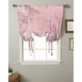 thumbnail image 2 of Pink Christmas Village Tie Up Curtains for Window, Snowflake Fantasy House Xmas Tree Thermal Insulted Balloon Shade Adjustable Rod Pocket Curtains Valance Panels for Kitchen Bathroom Café 42 x 45, 2 of 7