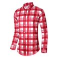 thumbnail image 4 of RongHuan Mens Big and Tall Dress Shirts Vintage Button Down Long Sleeve Shirt Classic Fit Plaid Business Casual Office Tshirt, 4 of 5