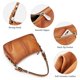 thumbnail image 4 of Bolso de hombro S-ZONE Hobo de piel auténtica para mujer, color marrón, 4 of 7