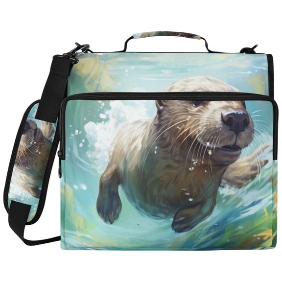 ALAZA Zipper Binder Sloth in Sea Pattern 2 inch 3 Ring 500 Sheet Capacity Trapper Keeper File Folder Organizer Bag