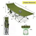 thumbnail image 2 of Barara King Outdoor Camping Bed Tent Cot for Adults Kids Outdoor Travel Camping Sleeping, Folding Camping Cot with Side Storage Pocket Detachable Headrest-Green, 2 of 8