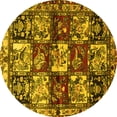 thumbnail image 1 of Ahgly Company Machine Washable Indoor Round Persian Yellow Traditional Area Rugs, 6' Round, 1 of 4