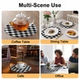thumbnail image 2 of Black White Plaid Round 13 Inch Placemats Set of 4, Farmhouse Modern Art Checkered HeatResistant Non Slip Place Mats for Dining Table, Wipeable Braided Kitchen Table Mats for Housewarming, 2 of 9