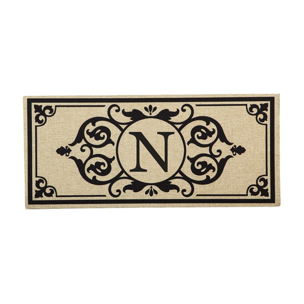Evergreen Sassafras Switch Mat Cambridge Monogram Letter N, Interchangeable Outdoor and Indoor