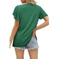 thumbnail image 4 of Mittory Summer Tops for Women Shirred V Neck Ruffle Sleeve Shirt Loose Blouse Going Out Casual Basic Tee, 4 of 4