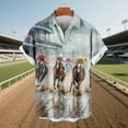 thumbnail image 4 of Cllios Mens Hawaiian Shirts Funny Horse Print Holiday Tops Vacation Lapel Collared Short Sleeve T-shirts Casual Button Down Bowling Shirts S-5XL, 4 of 6