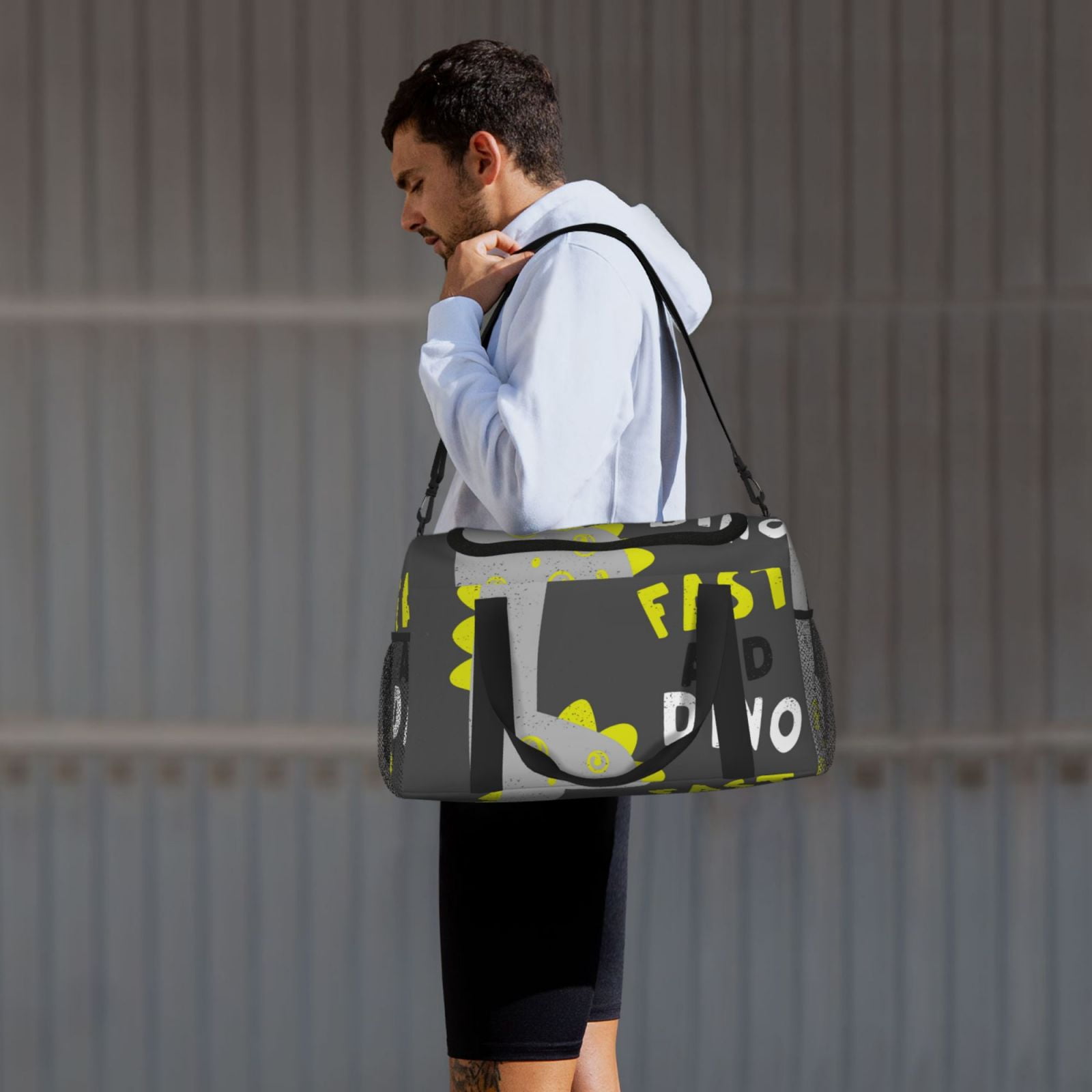 Fuzoiu Cute Dinosaur Print Travel Duffle Bag,Carry On Tote Bags,Duffel Bag,Sport Gym Bag, Hospital Bag for Labor and Delivery, Overnight Bag,Luggage Bag