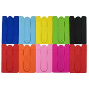 Phone Card Holder, Morntek 2 in 1 Silicone Adhesive Stick on ID Credit Card Holder with Phone Stand, Fits for iPhone, Samsung and Most Other Phones, 10 Mixed Color Pack (10 Pack)