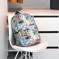 thumbnail image 3 of Goofa Watercolor Sailboat Pattern Lightweight Student Backpack for School, Water-Resistant, Adjustable Straps, Fits 15" Laptop, Multiple Pockets for Books, Accessories, 3 of 6