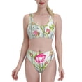 thumbnail image 2 of Picia Vintage Wood Background with Floral Women's High Waisted Bikini Scoop Neck Swimsuit Two Pieces Bathing Suit-, 2 of 8