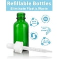 thumbnail image 2 of 1 oz Green Glass Boston Round Empty Bottle with White Top Graduated Measurement Glass Dropper, 2 of 6